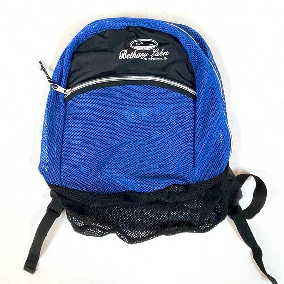 Handbags - Blue & Black Lightweight Mesh Backpack